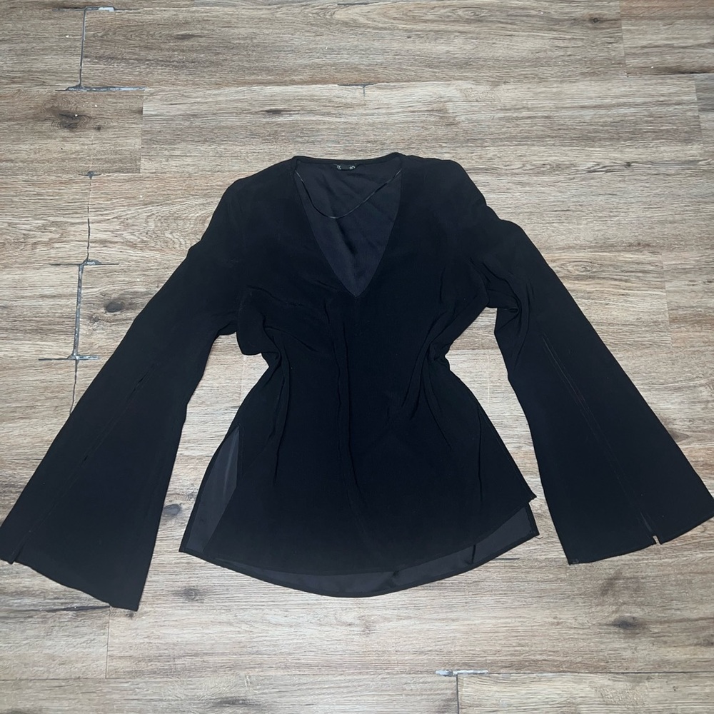 Topshop Batwing Slit Sleeve Blouse